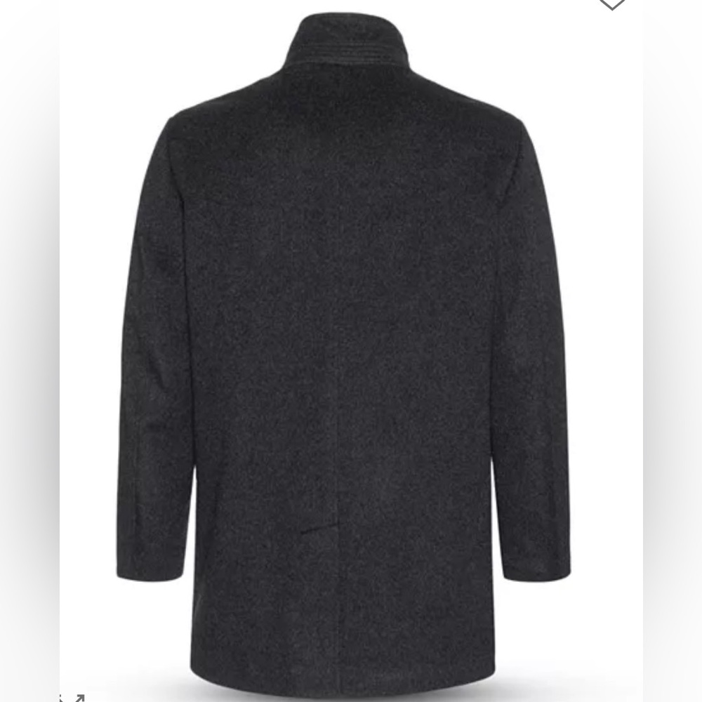 Cardinal Of Canada Mens Black Double Mock Neck Wool Blend Lined Car Coat - Picture 4 of 14